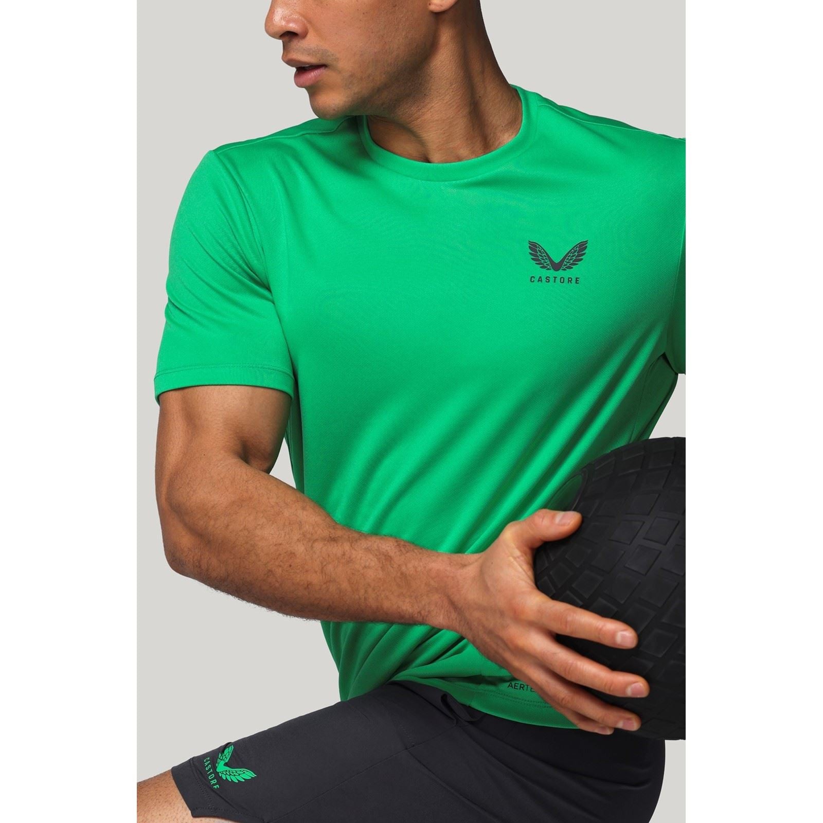 Castore Short Sleeve Polyester Men's Green Activewear T-Shirts