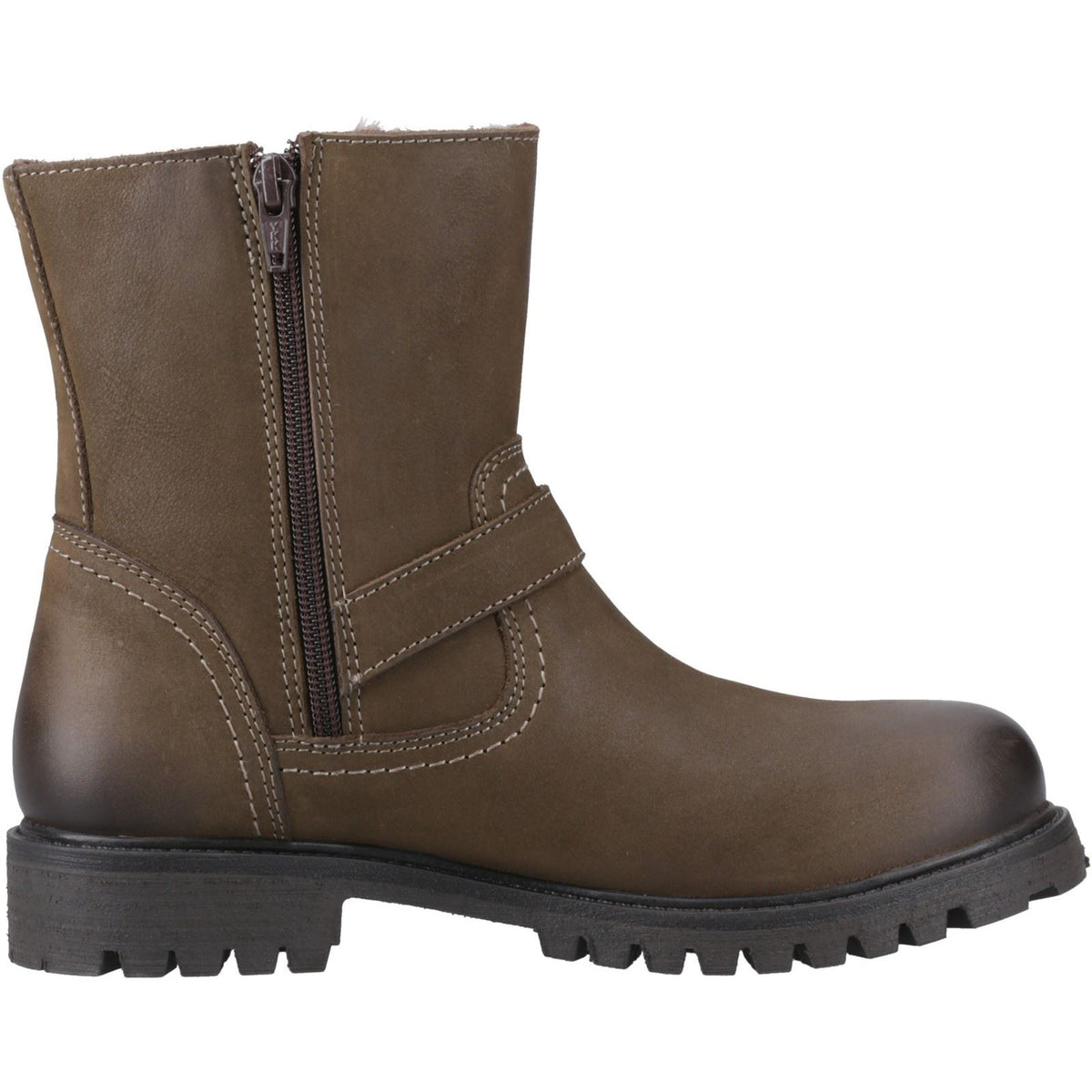 Cotswold Tetbury Leather Women's Olive Heeled Ankle Boots