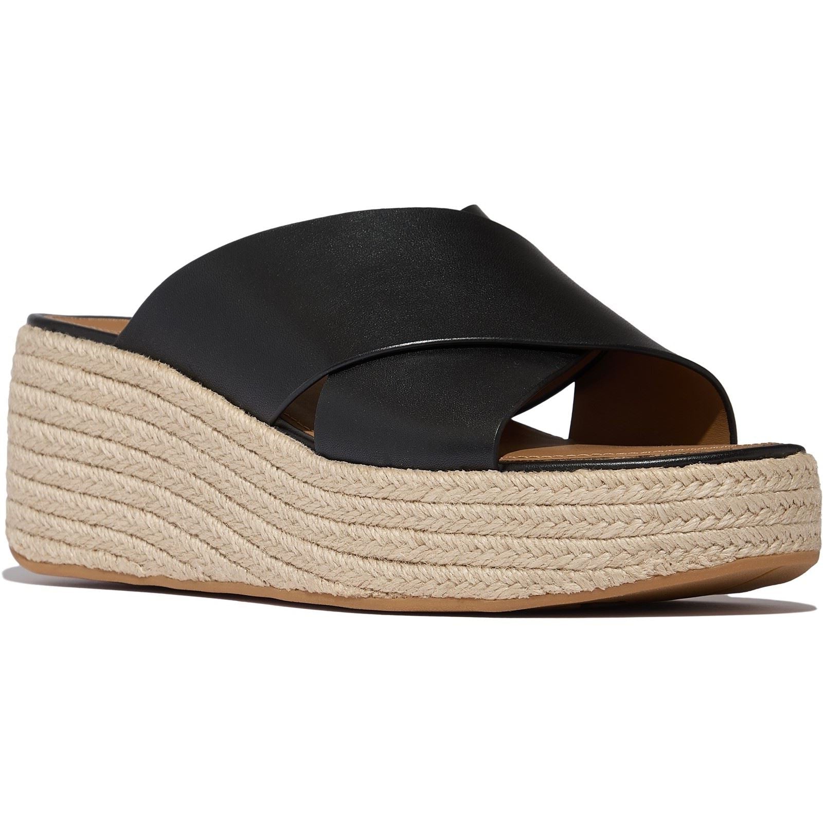 Fitflop Platfforms Leather Women's Black Sandals