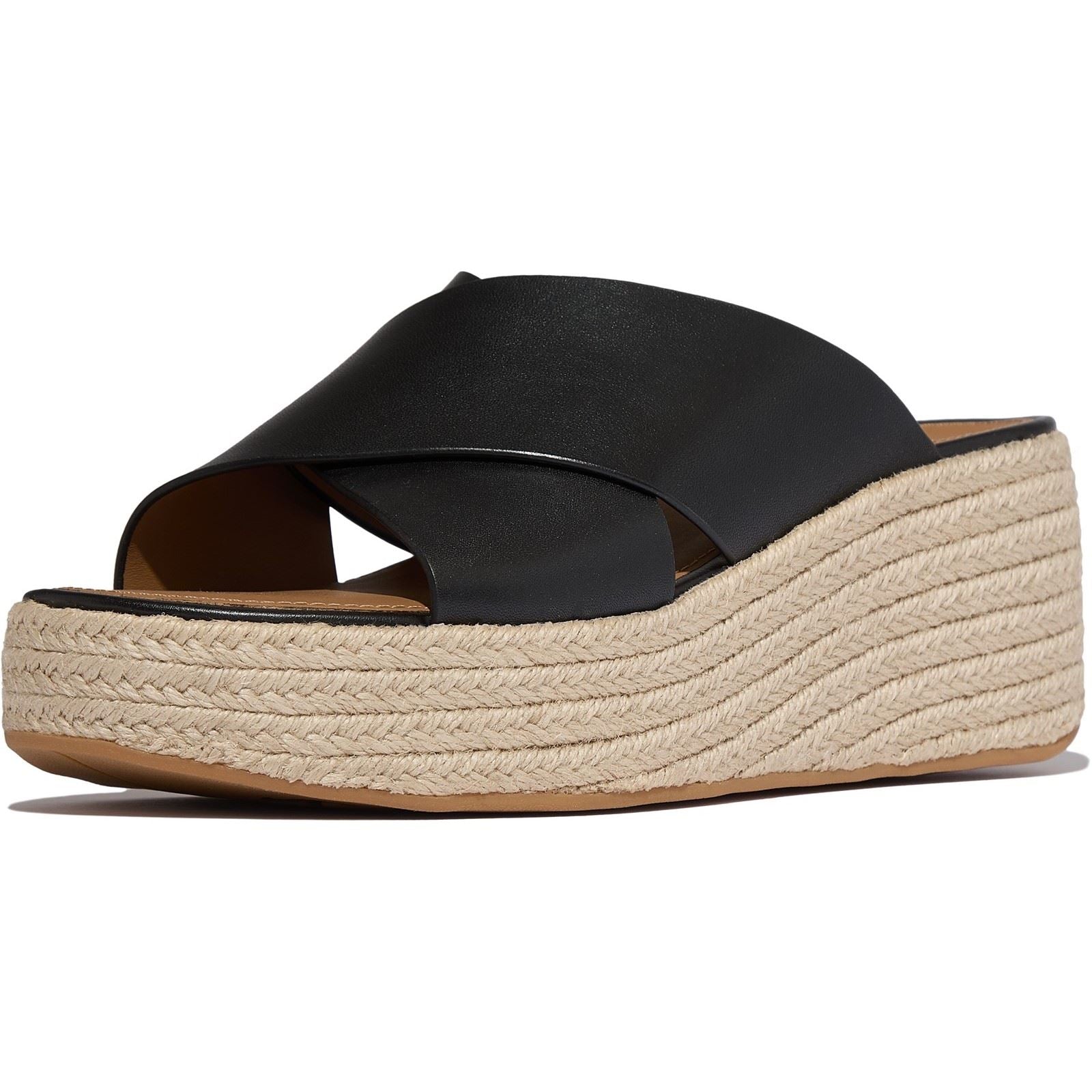 Fitflop Platfforms Leather Women's Black Sandals