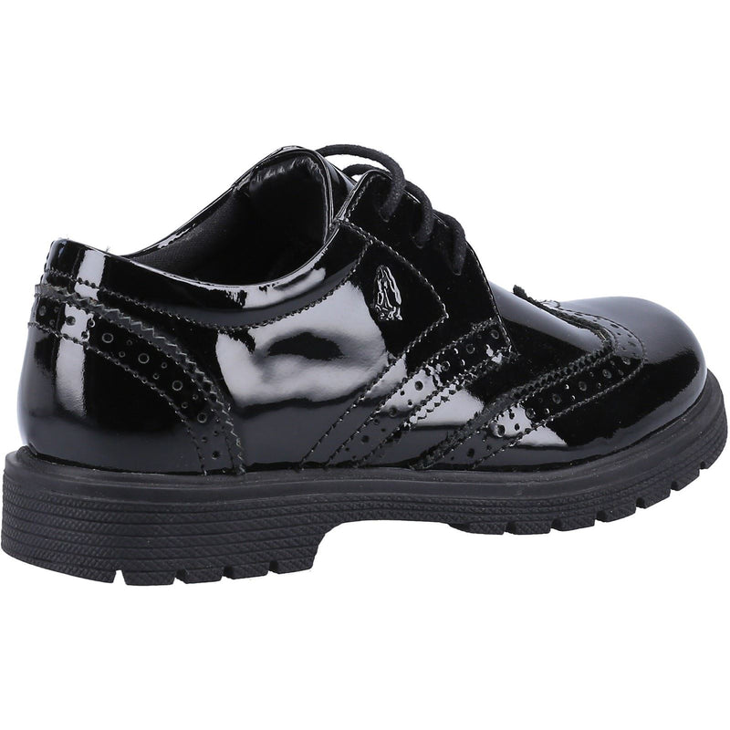 Hush Puppies Sally Youth Girls Black Patent Leather Brogues