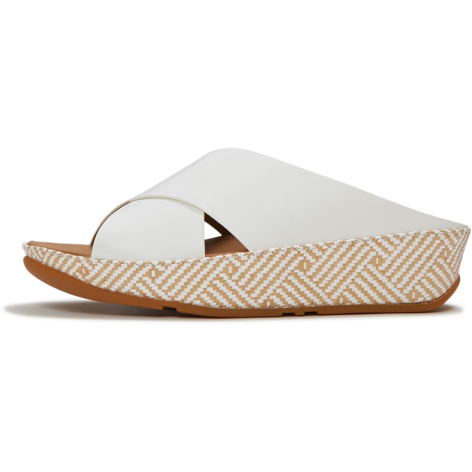 Fitflop Lulu Lux Graphic-Weave Leather Women's Urban White Sandals