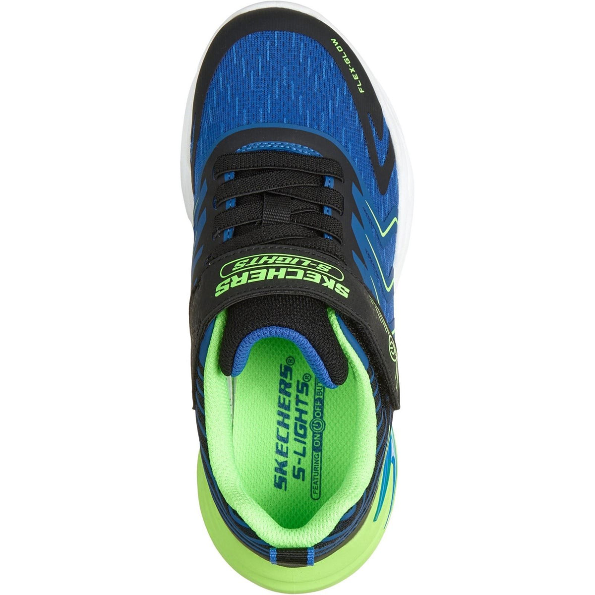 Skechers Flex-Glow Ultra Prism-Pacer Boy's Black & Blue/Lime Trainers