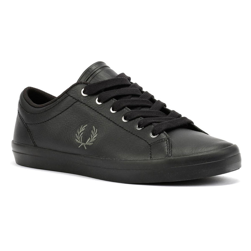 Fred Perry Baseline Leather Men's Black/Laurel Green Trainers