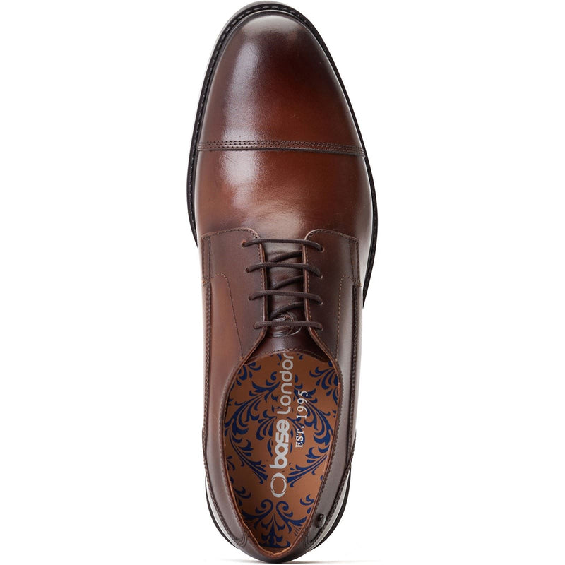 Base London Magnus Leather Men's Burnt Brown Oxford Shoes