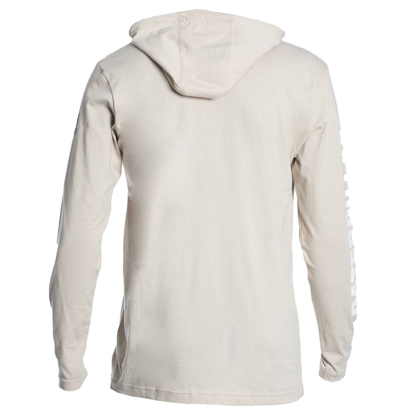 Caterpillar Hooded Long Sleeve Cotton Men's Beige T-Shirt