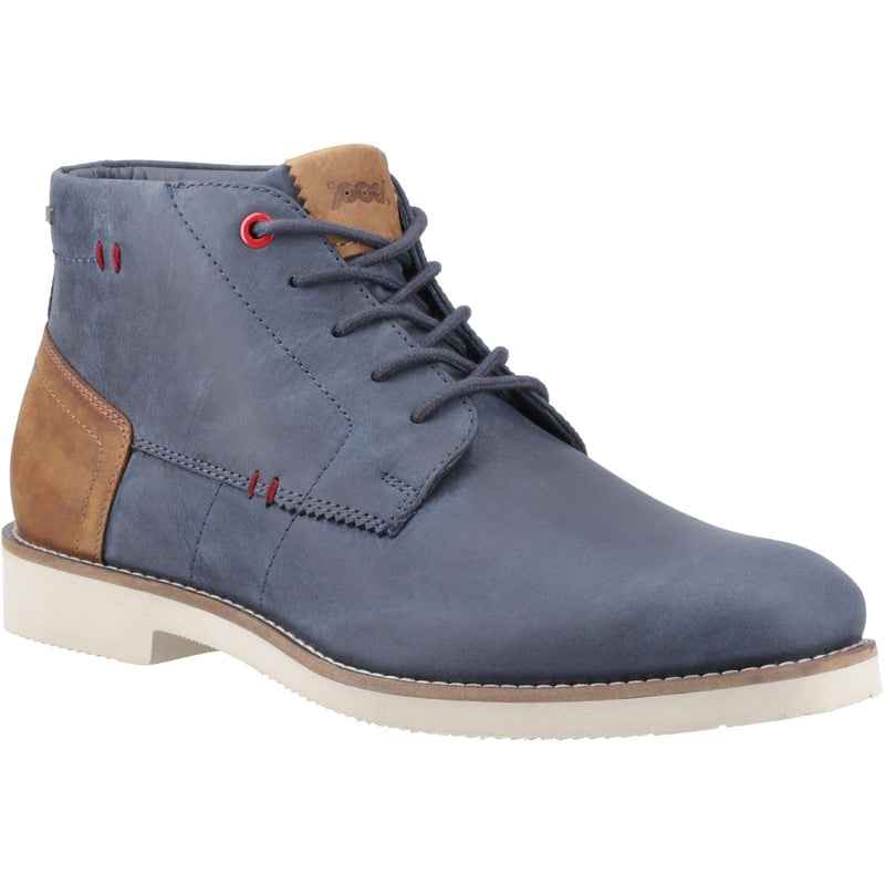 Pod Aries Leather Men's Navy Blue Boots