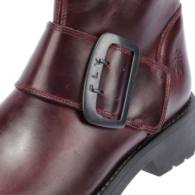 Fly London Rily Leather Women's Wine Boots
