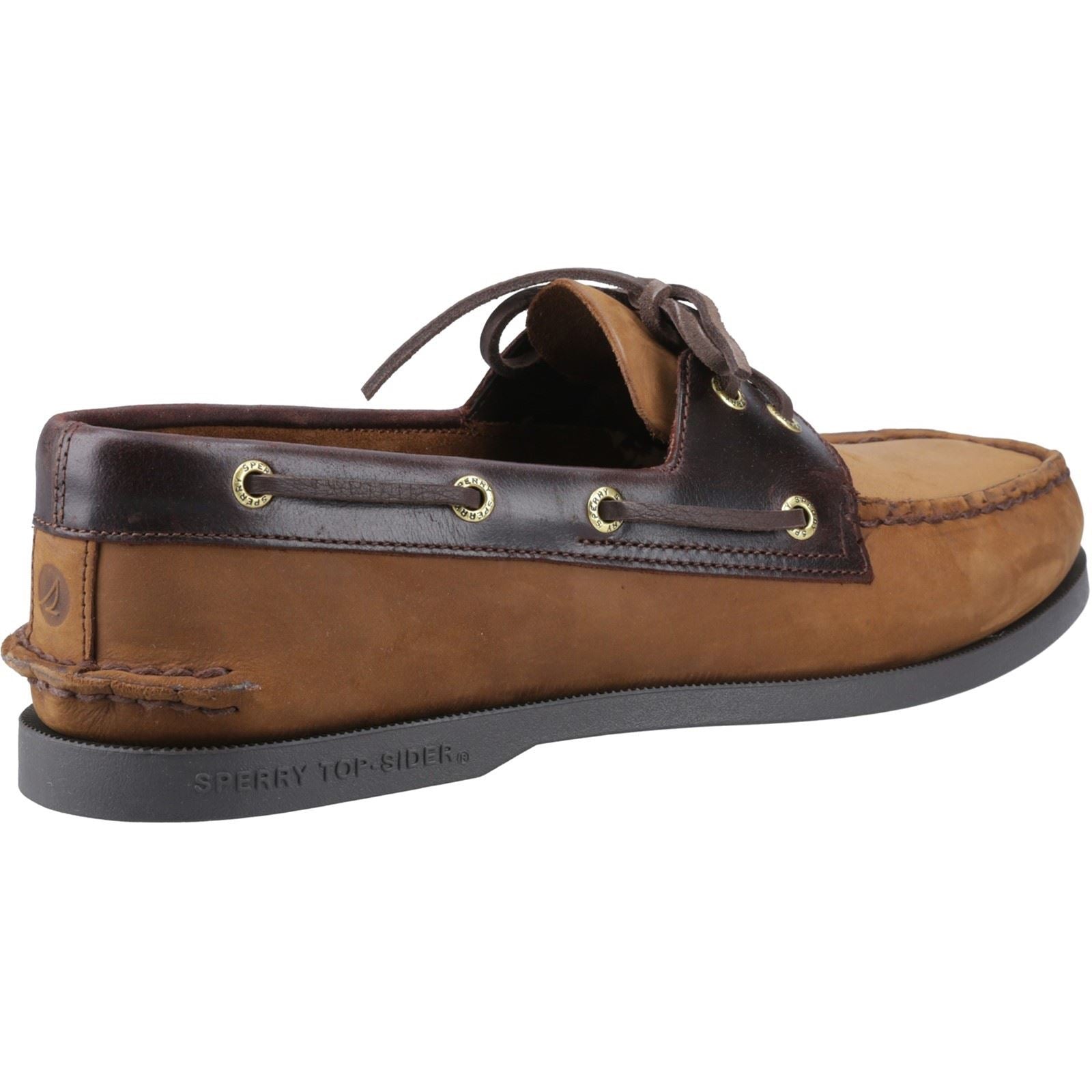 Sperry Authentic 2 Eye Leather Men's Brown Combo Boat Shoes