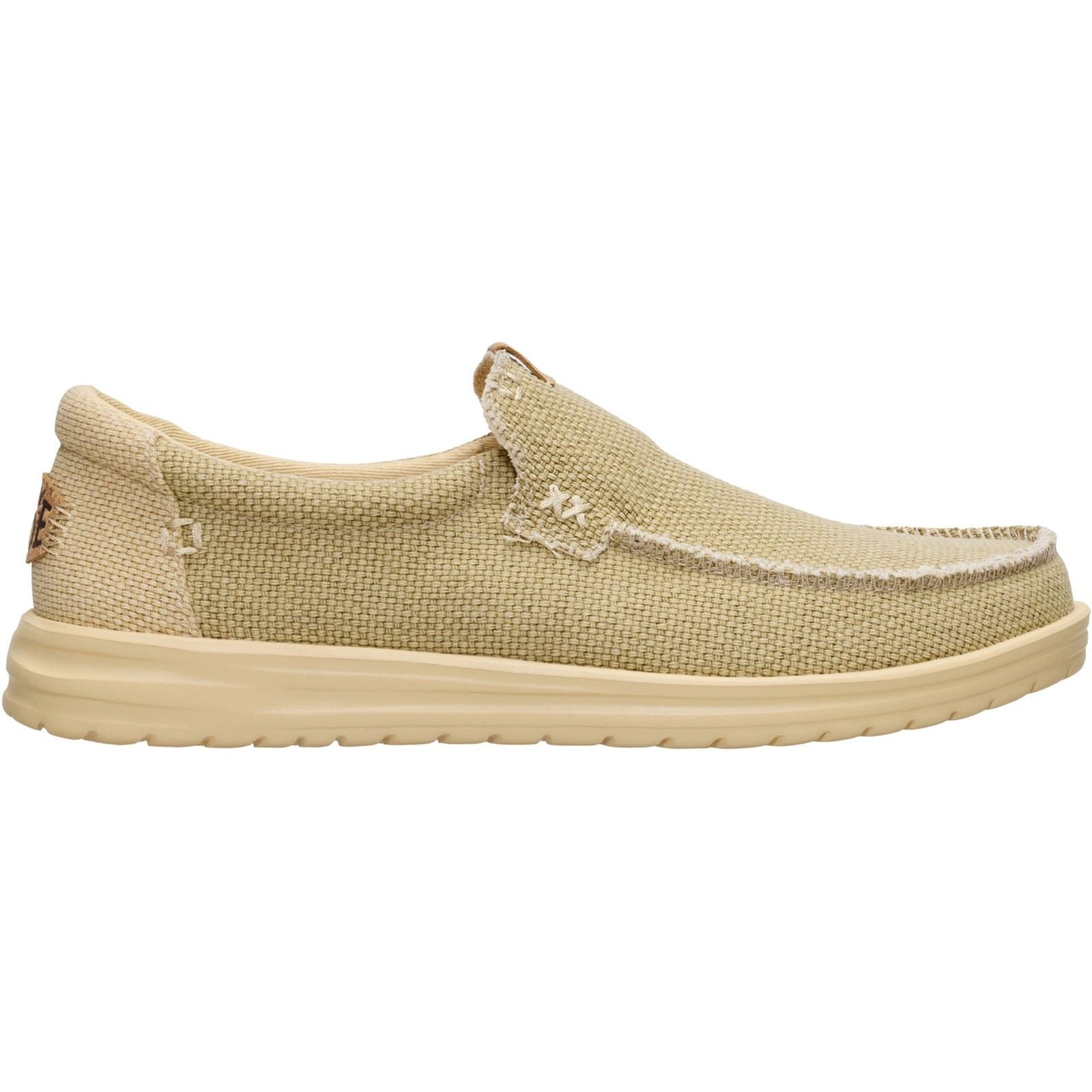 HEYDUDE Mikka Braided Textile Men's Olive Grey/Boulder Tan Loafers