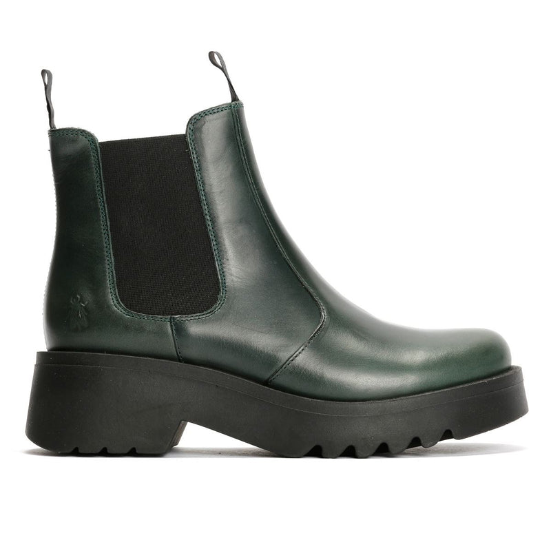 Fly London Medi Leather Women's Petrol Boots