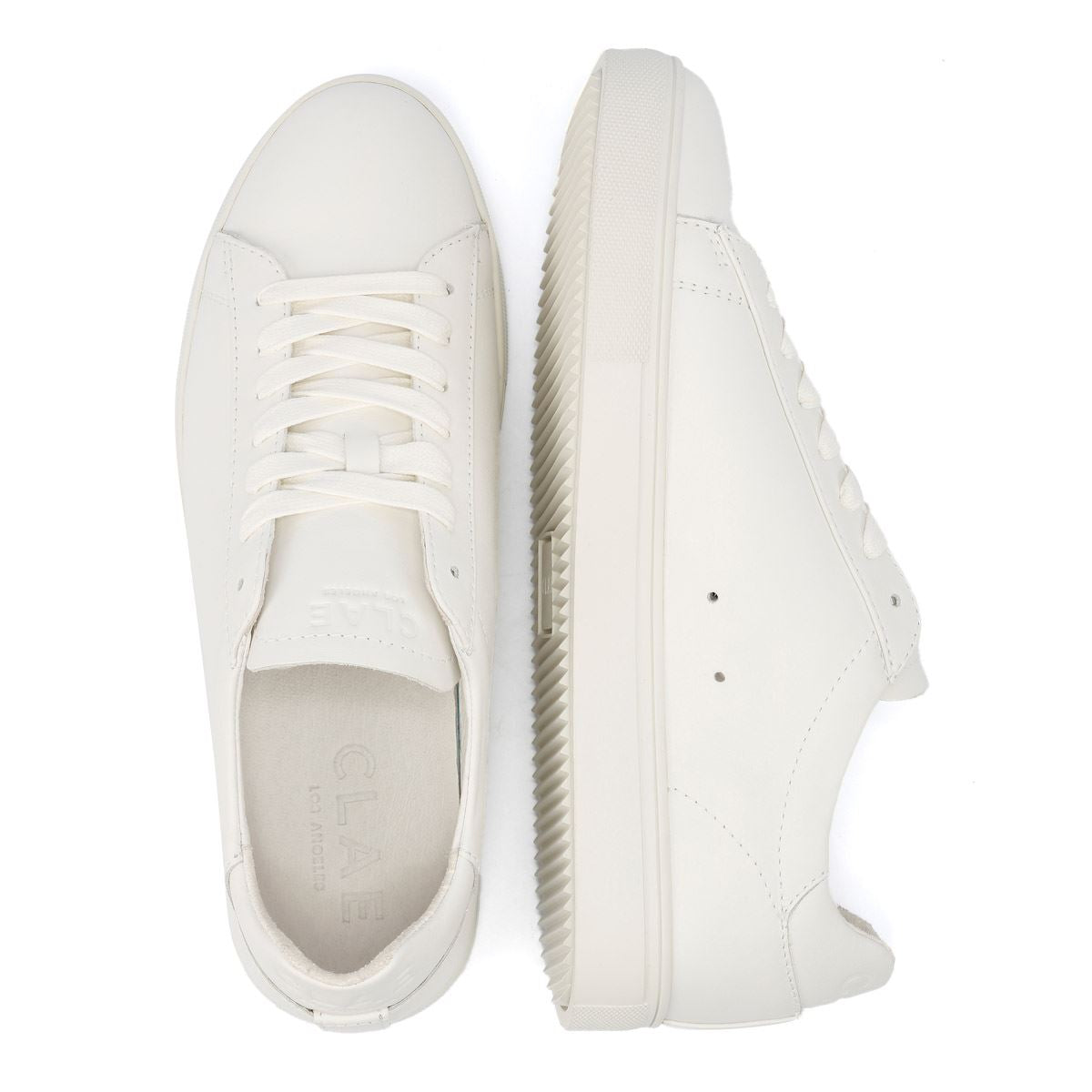 Clae Bradley Essentials Leather Men's Triple White Trainers
