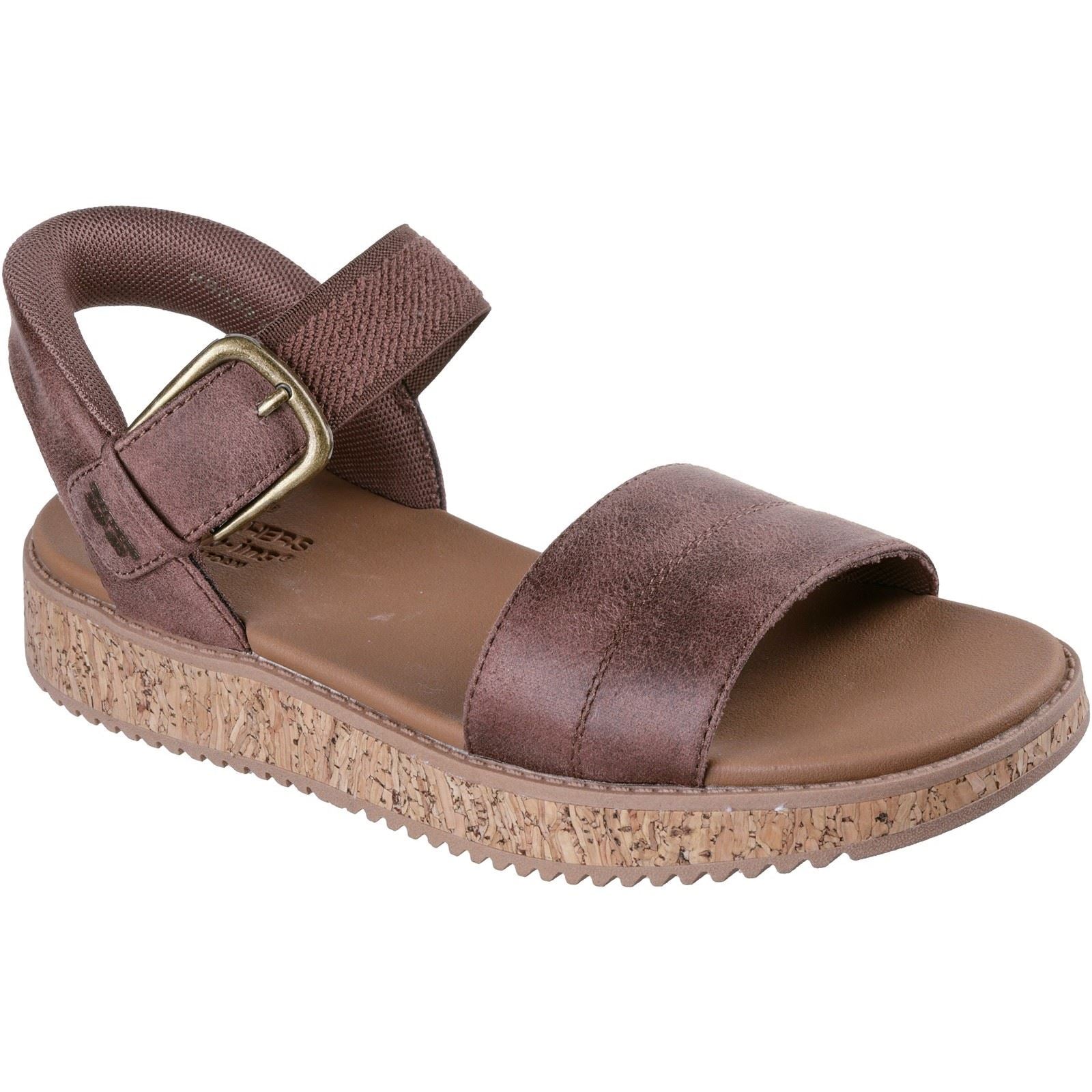 Skechers Bobs Sun Vibe Be Corky Polyester Women's Chocolate Sandals