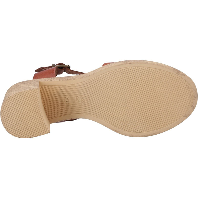 Hush Puppies Georgia Cork Leather Women's Tan Sandals