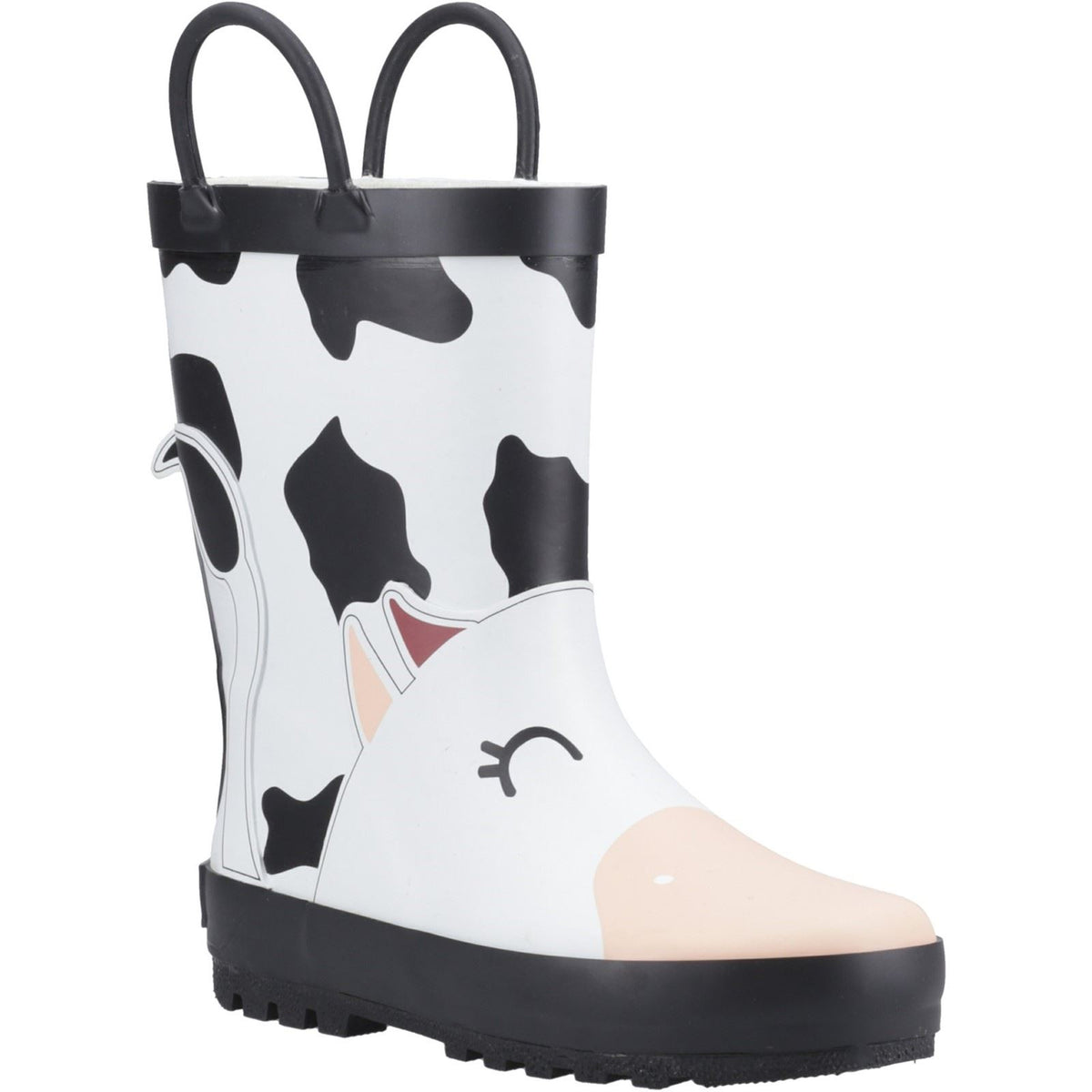 Cotswold Puddle 3D Rubber Unisex Kid's Black/White Wellington Boots