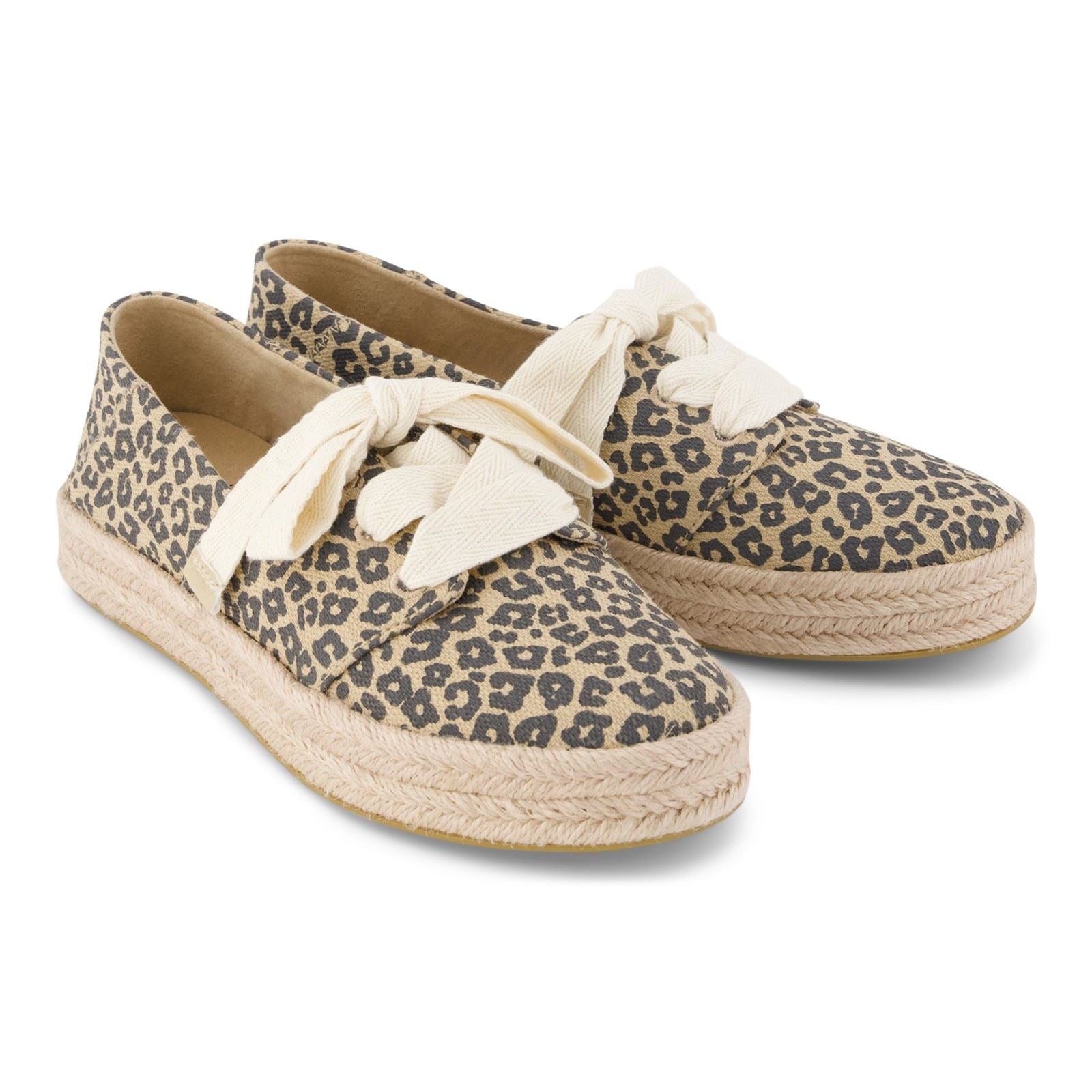 TOMS Carolina Lace Up Cotton Women's Oatmeal Espadrilles