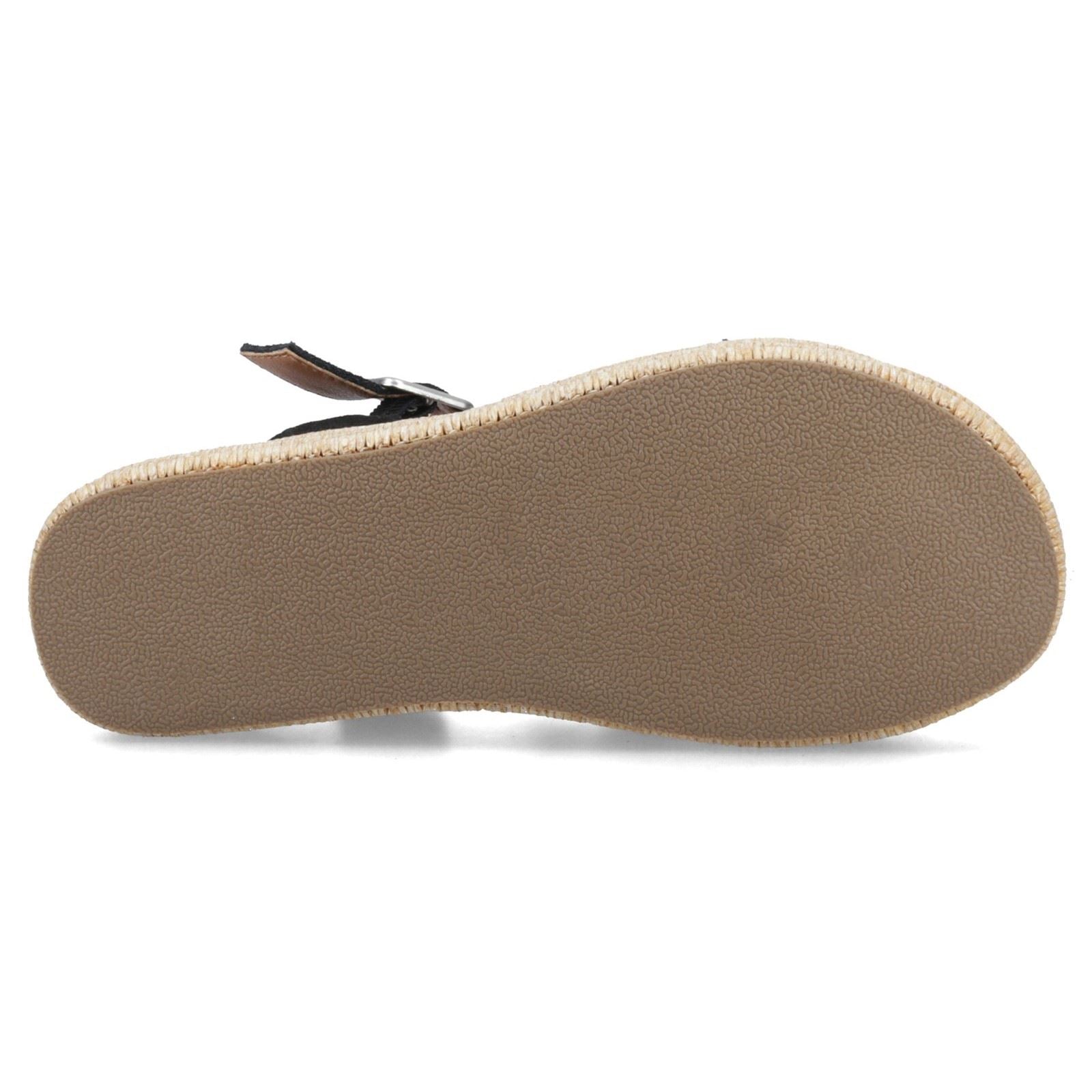 Hush Puppies Rosa Rafia Leather Women's Black Sandals