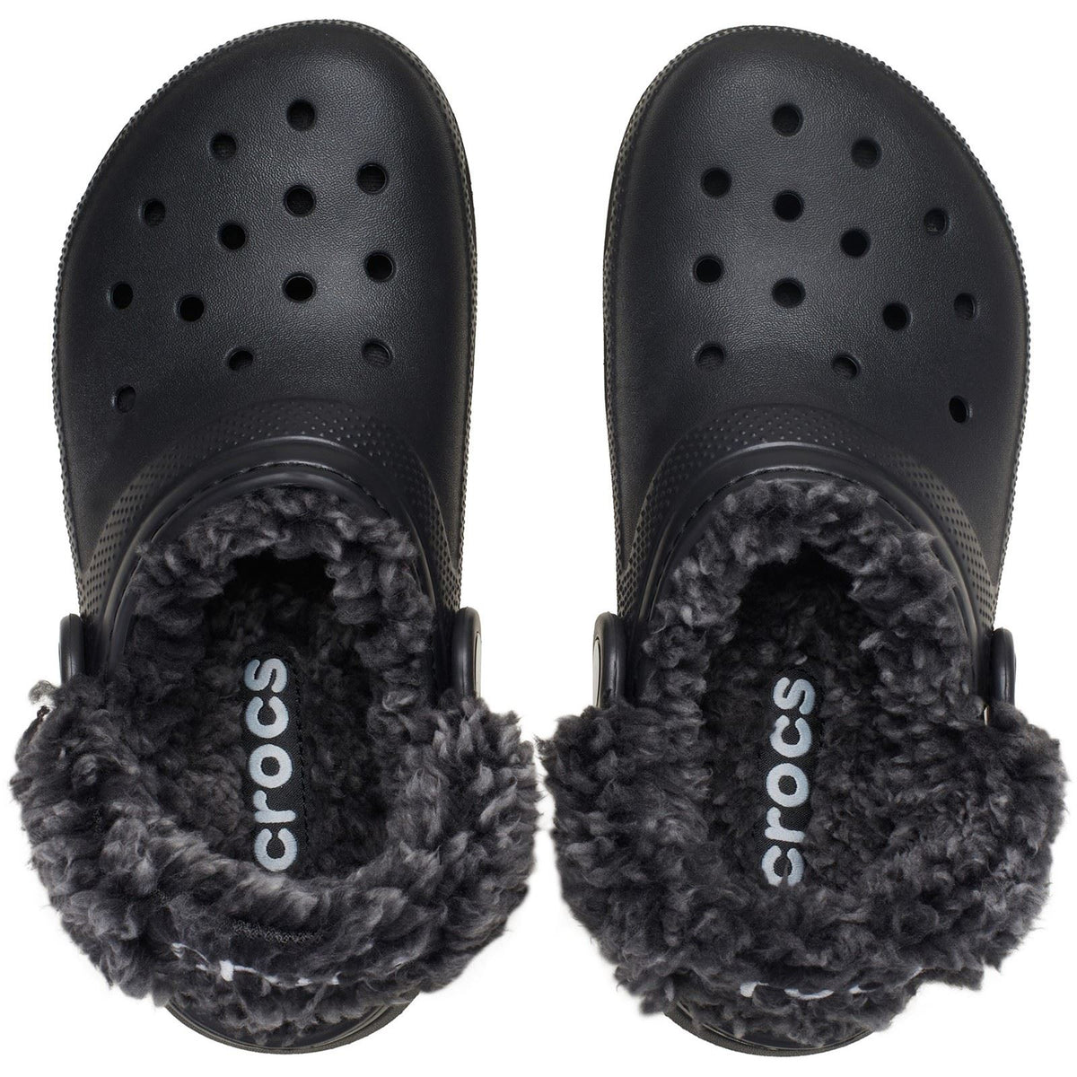 Crocs Classic Fleece Lined Polyester Blend Unisex Kid's Black Clogs