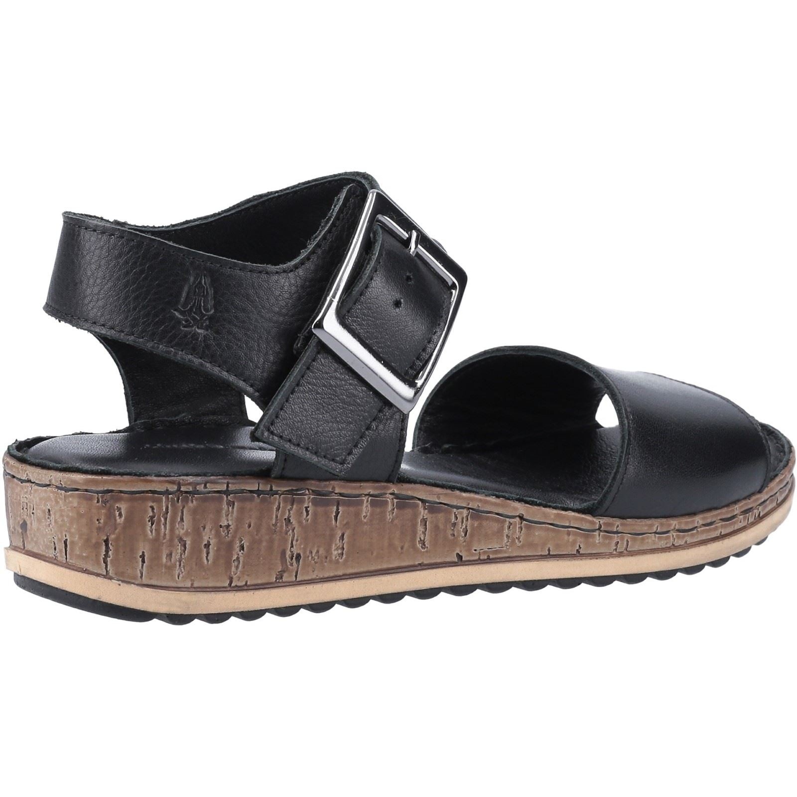 Hush Puppies Ellie Wide Leather Women's Black Sandals