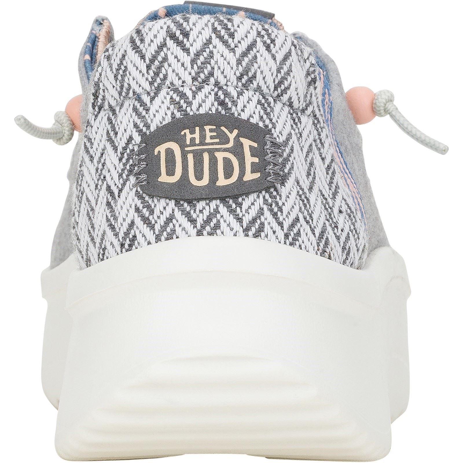 HEYDUDE Wendy Peak Chambray Woven Synthetic Women's Grey Loafers