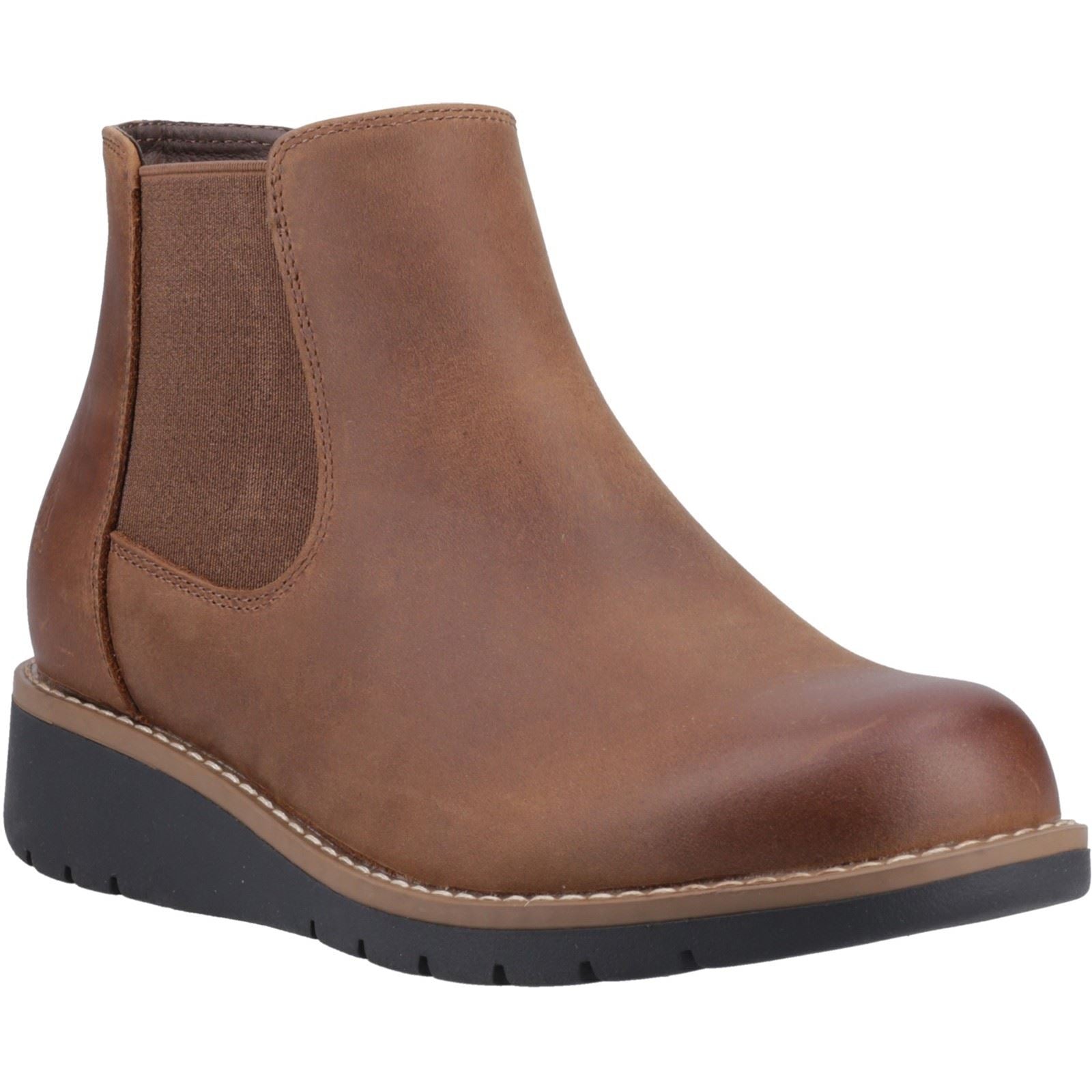 Hush Puppies Leonie Leather Women's Brown Flat Chelsea Boots