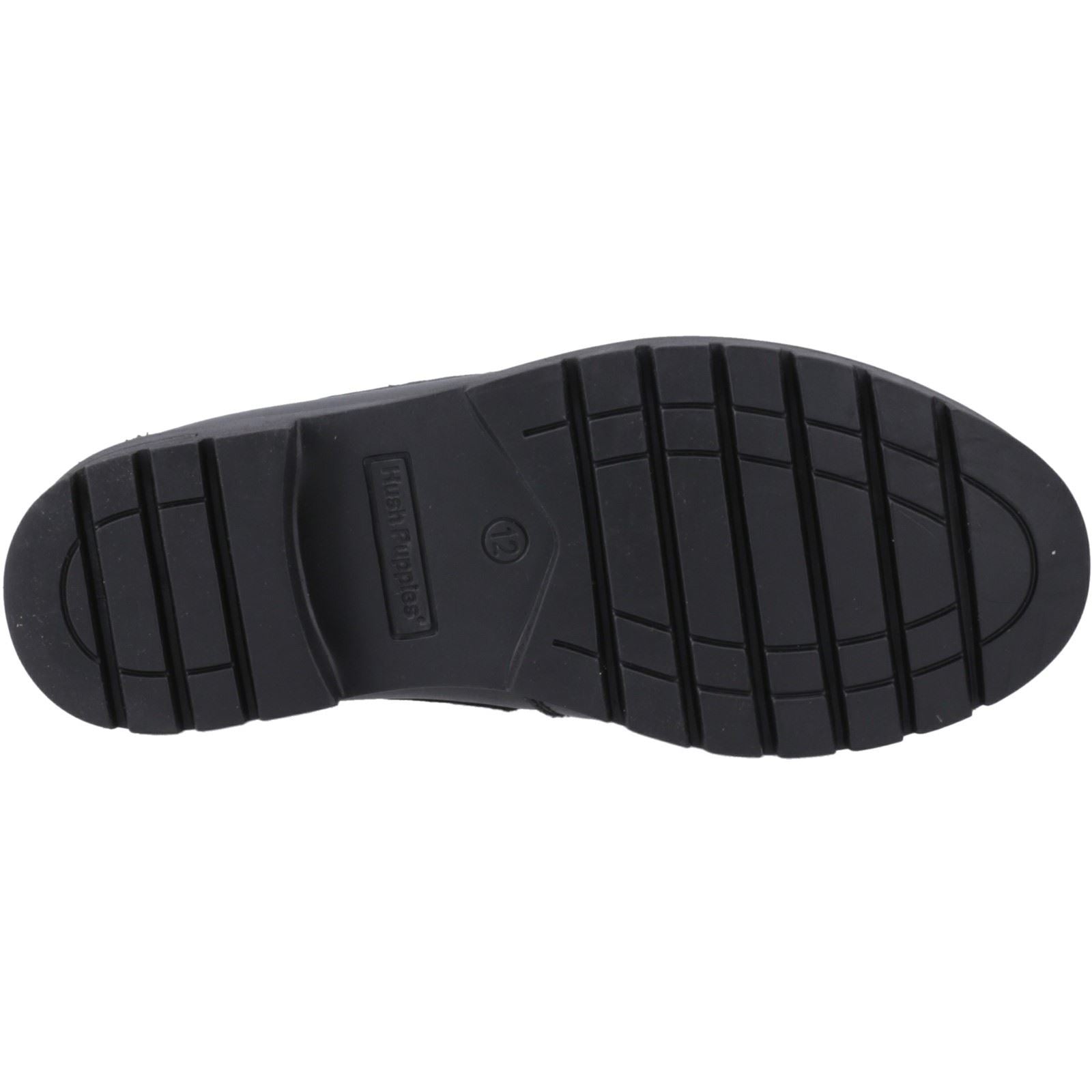 Hush Puppies Lucy Leather Girls's Black Boat Shoes
