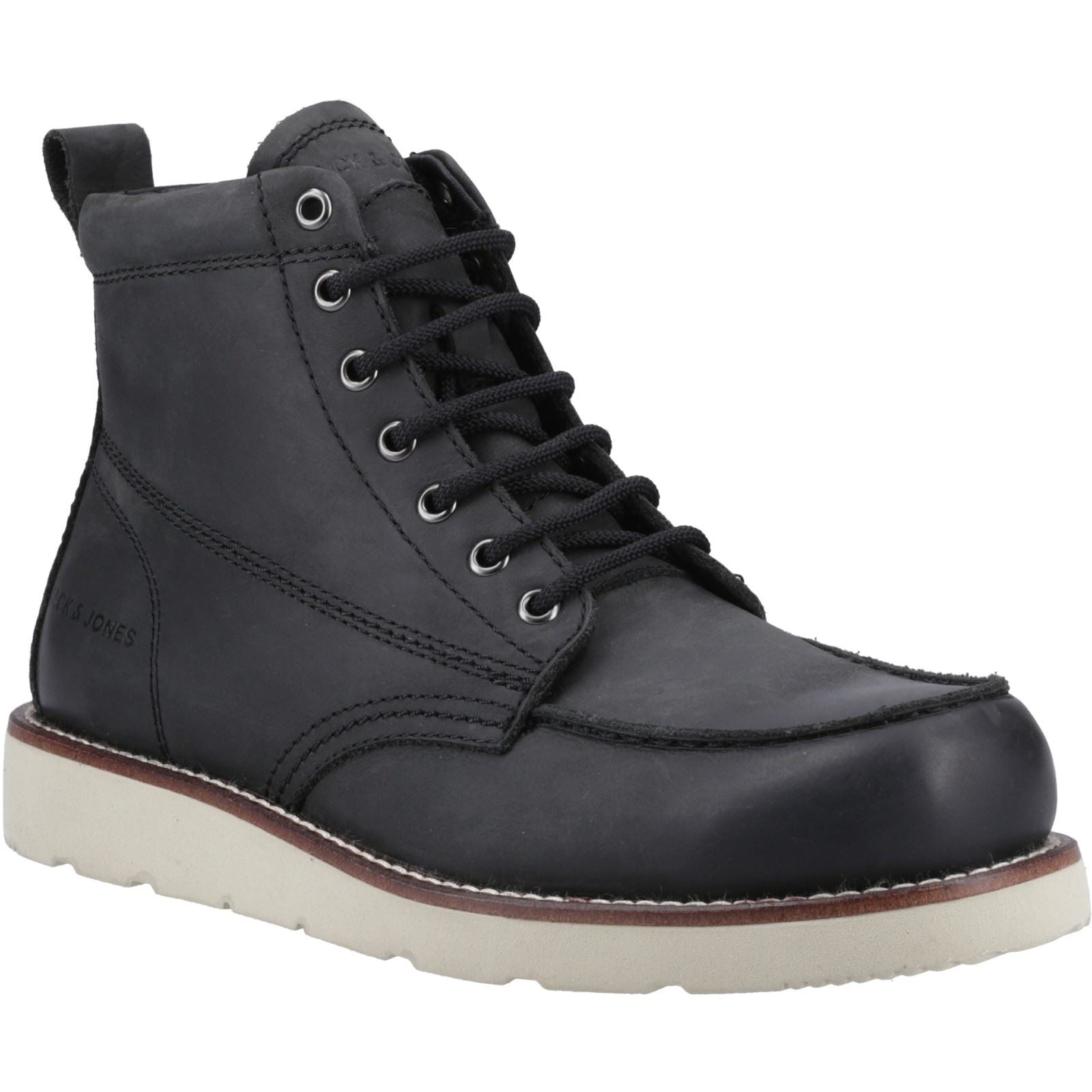Jack & Jones Toronto Leather Men's Black Ankle Boots