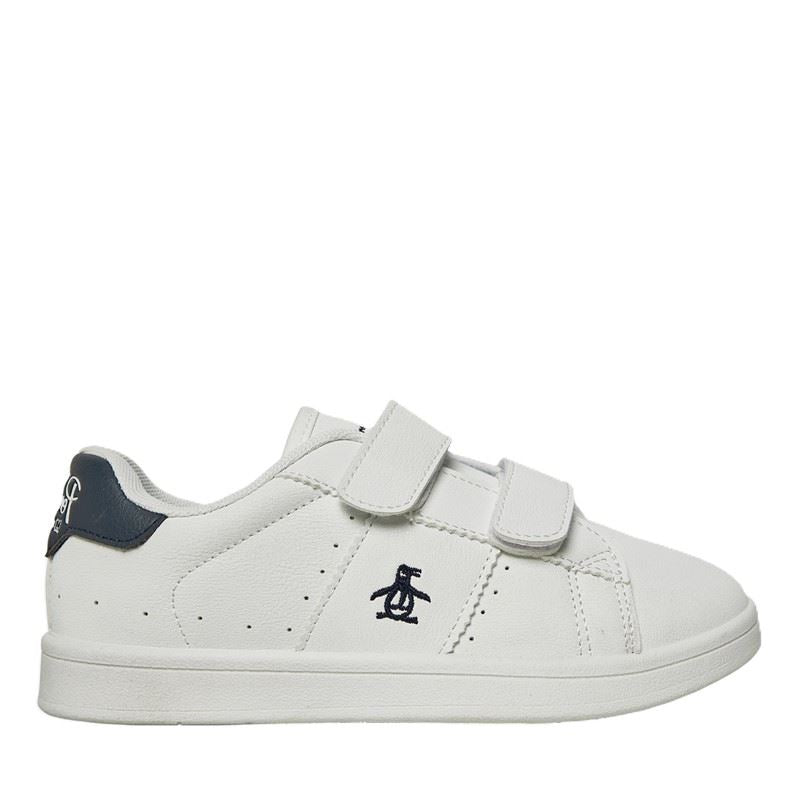 Penguin Junior Marble White/Navy Trainers