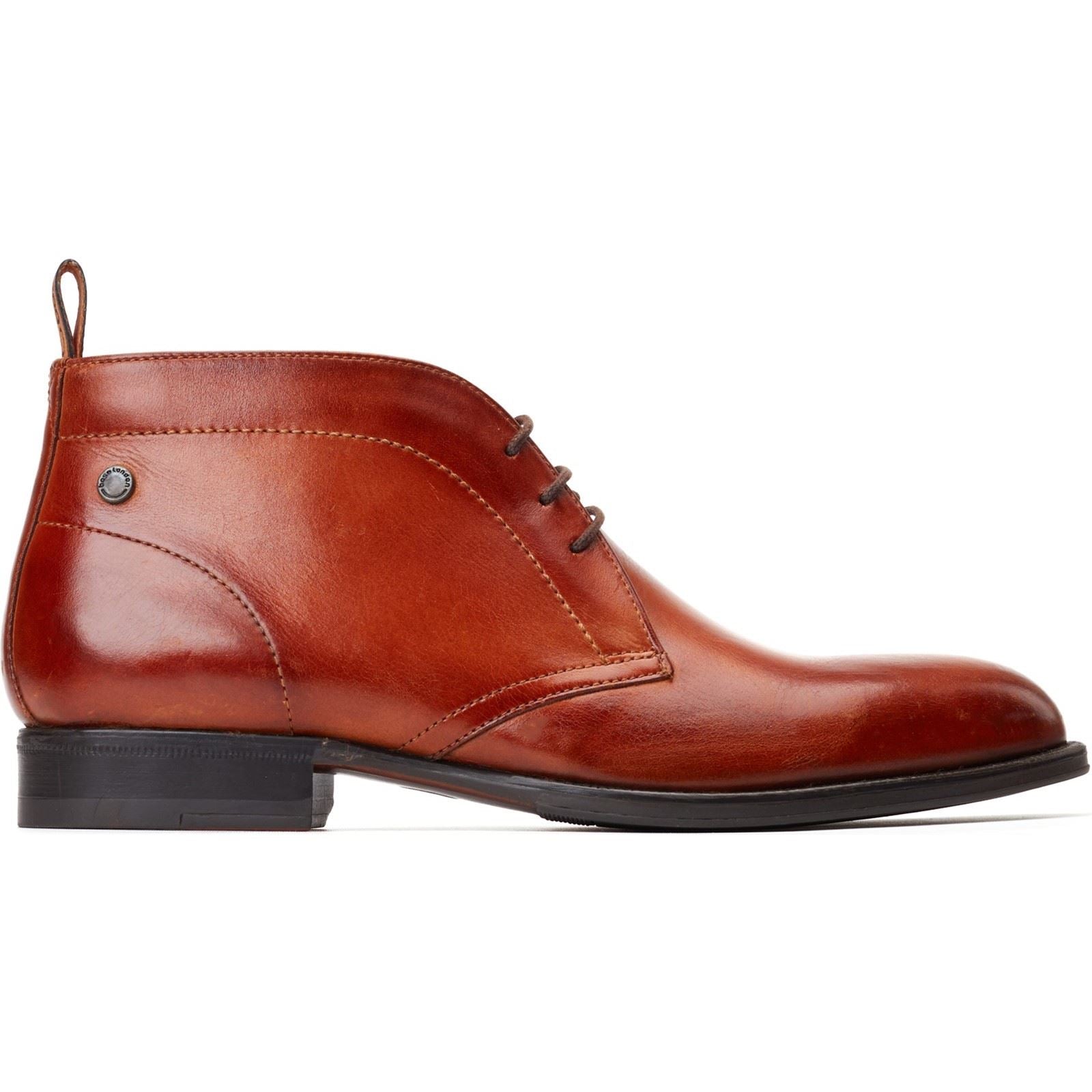 Base London Wallis Leather Men's Burnt Tan Ankle Boots