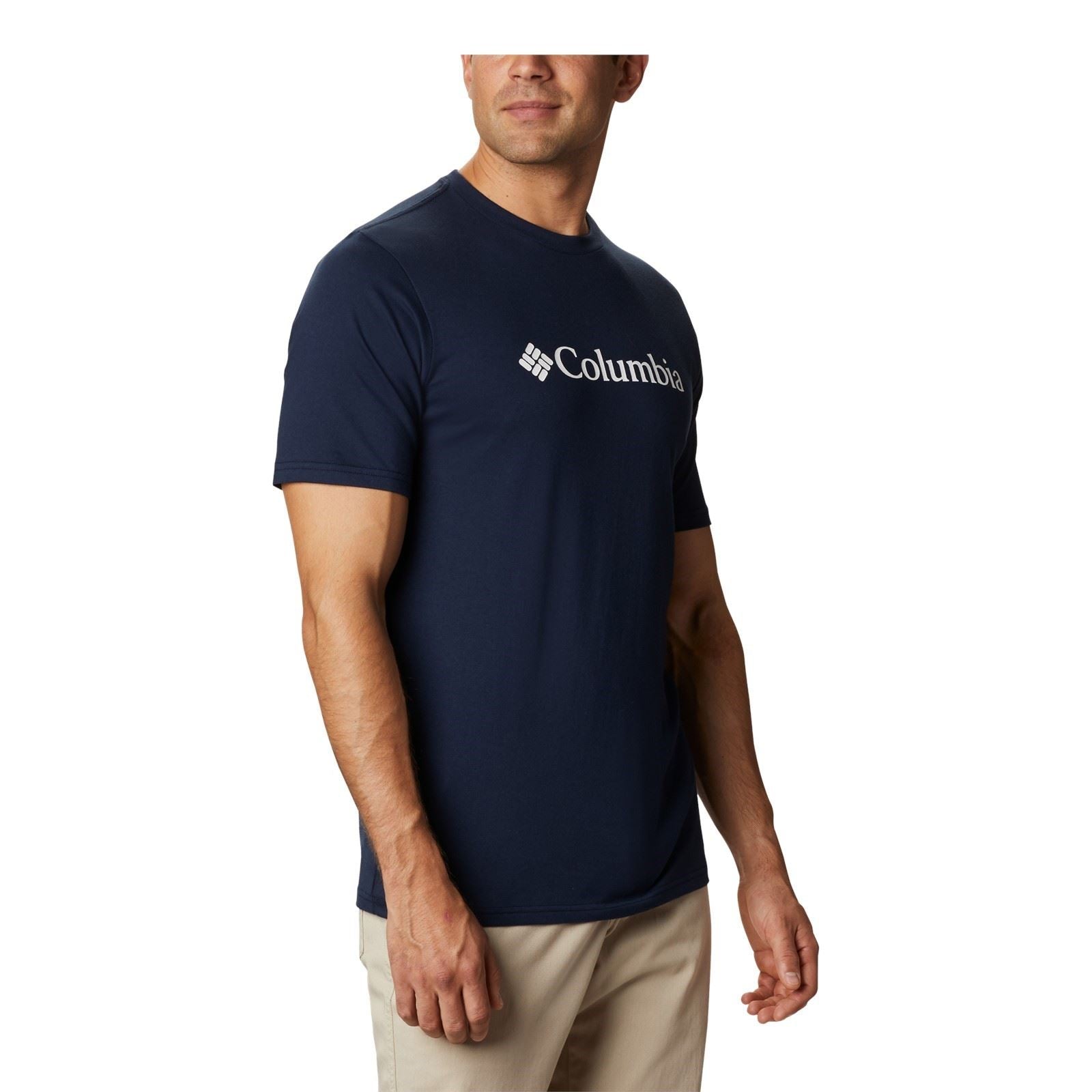 Columbia CSC Basic Logo Short Sleeve Cotton Men's Blue Short Sleeve T-Shirts
