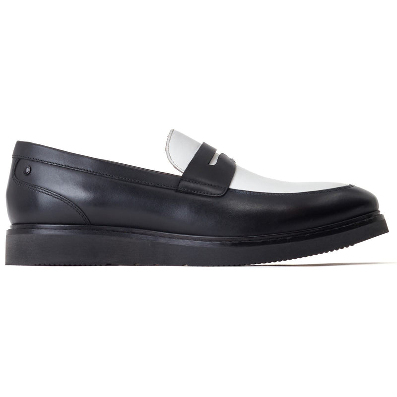 Base London Sid Leather Men's Black/White Loafers