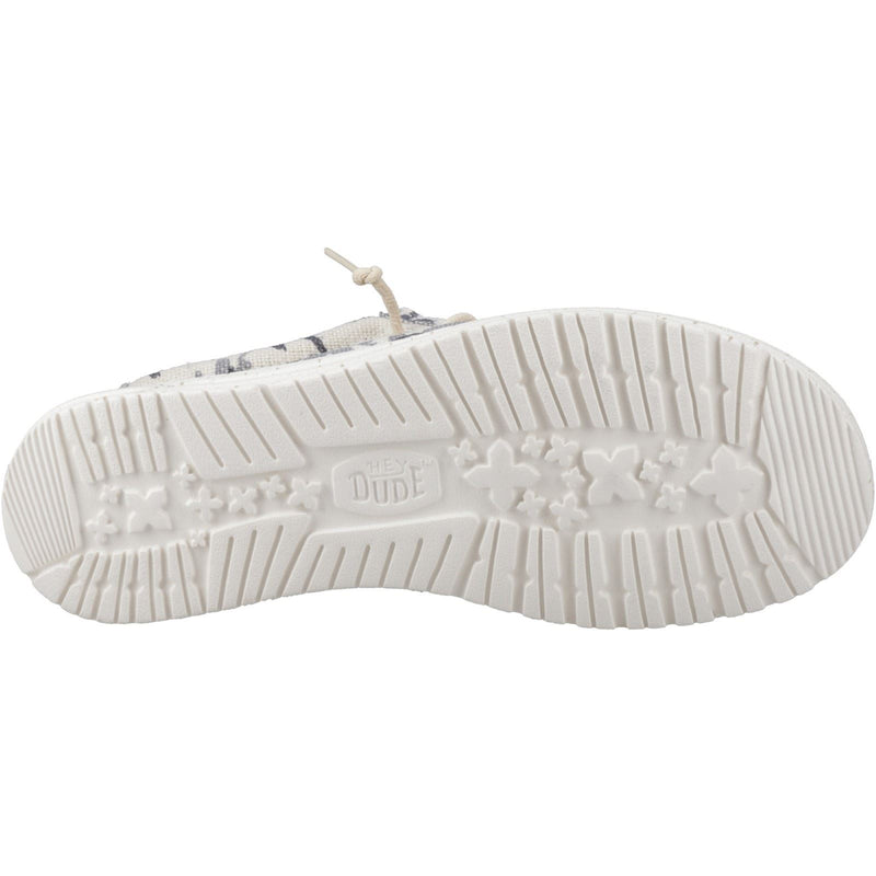 HEYDUDE Wally Palm Jute Jute Men's Egret/Cloud Blue Moccasins Shoes