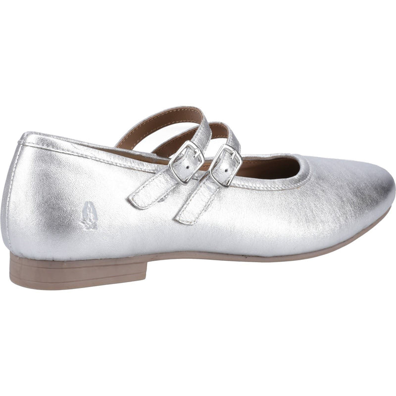Hush Puppies Nancy Mary Jane Leather Women's Silver Flats