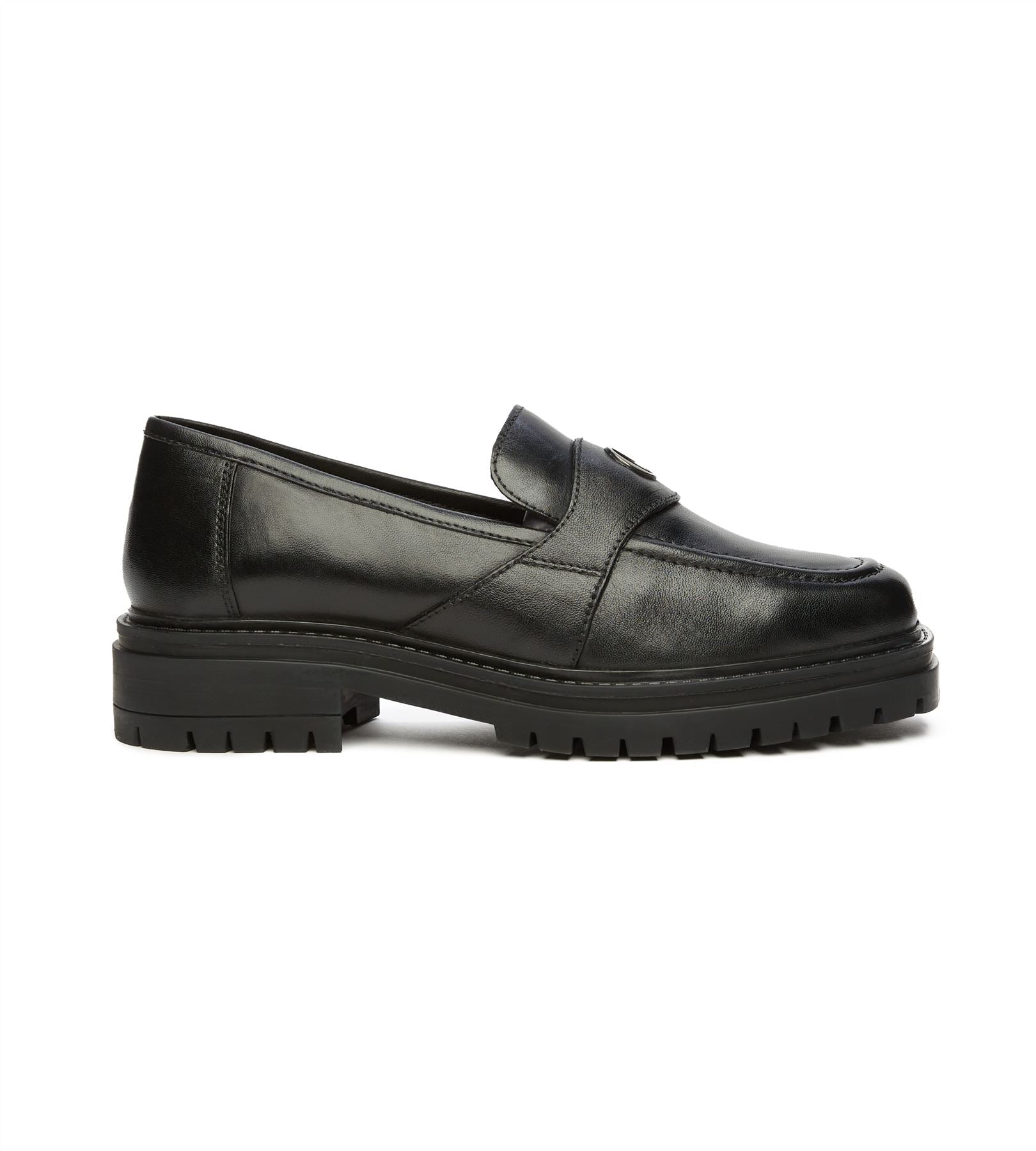 Osprey London The Greenwich Leather Women's Black Loafers