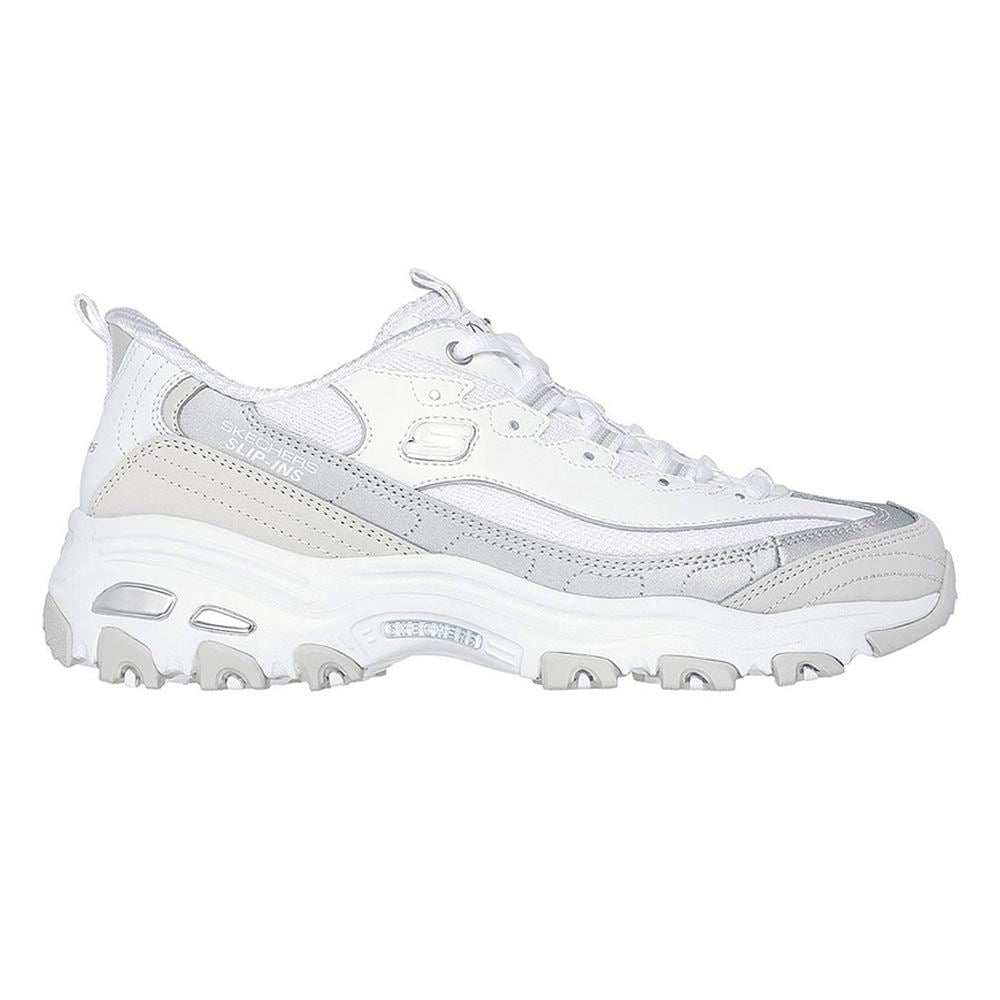 Skechers Slip-Ins D'Lites Smooth Women's Silver/White Trainers