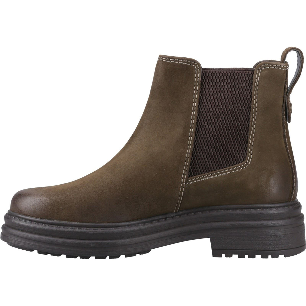Cotswold Aldworth Leather Women's Olive Heeled Ankle Boots