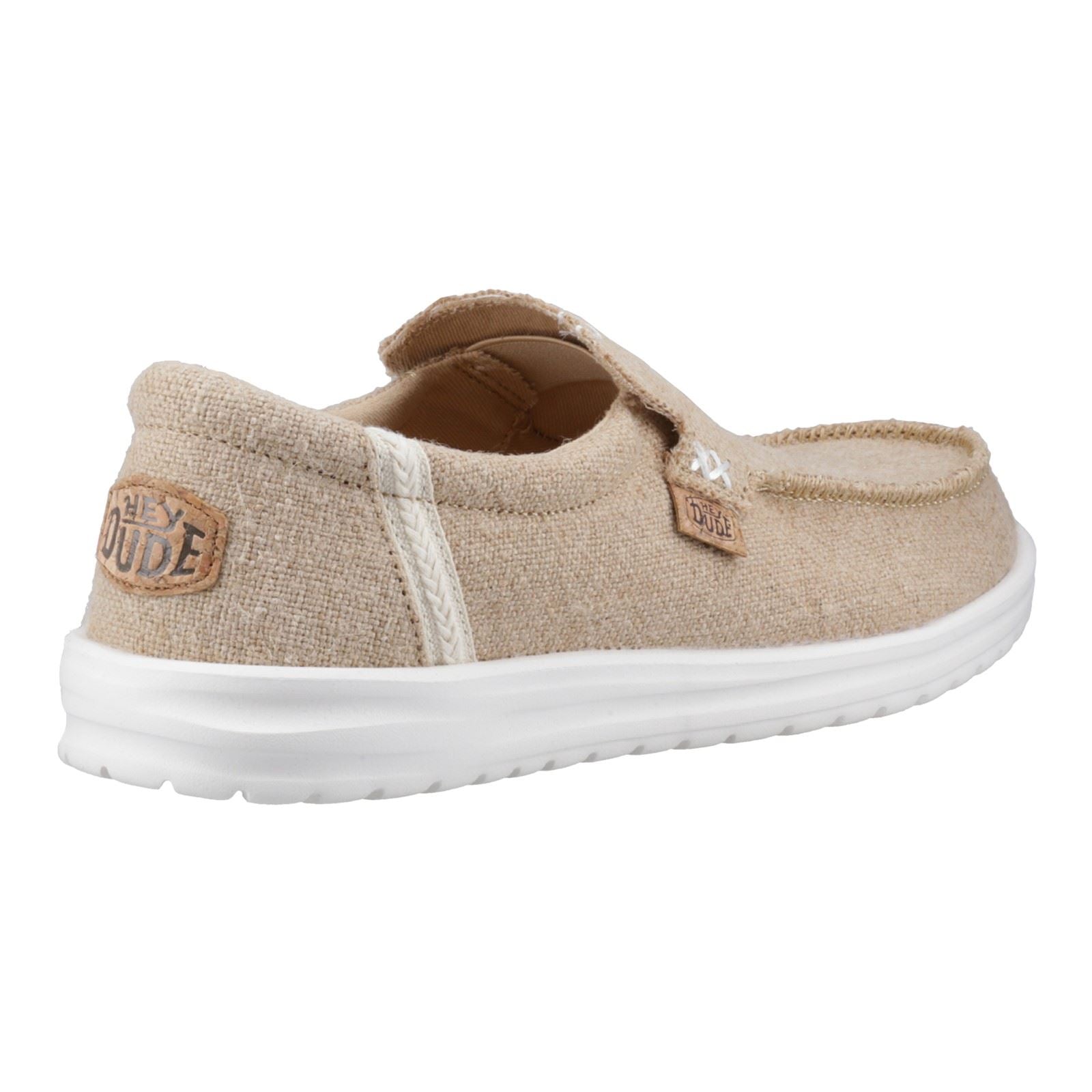 HEYDUDE Mikka Jute Linen Men's Irish Cream Moccasins Shoes