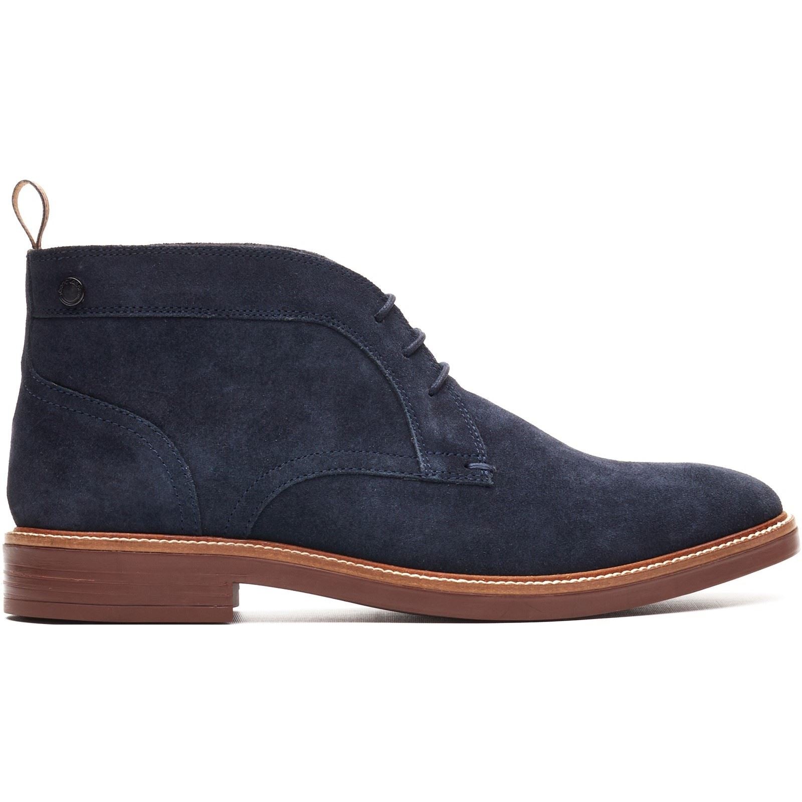 Base London Lincoln Chukka Leather Men's Navy Boots