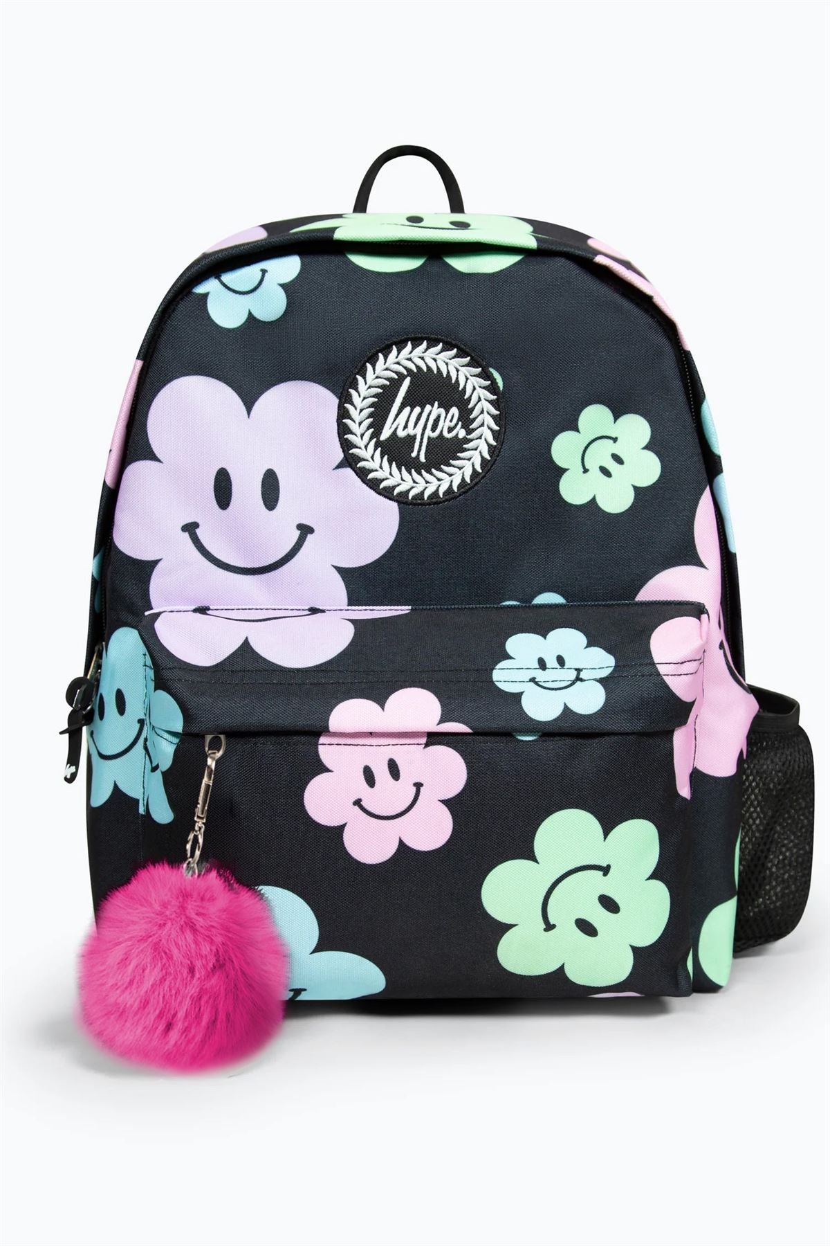 Hype Iconic Girl's Black Happy Flower Backpack