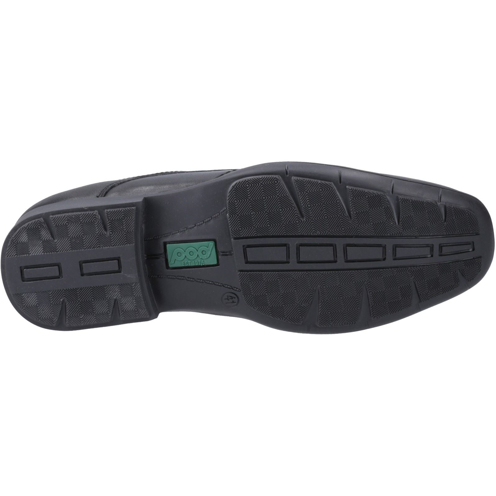 Pod Dundee Leather Men's Black Slip-On Shoes