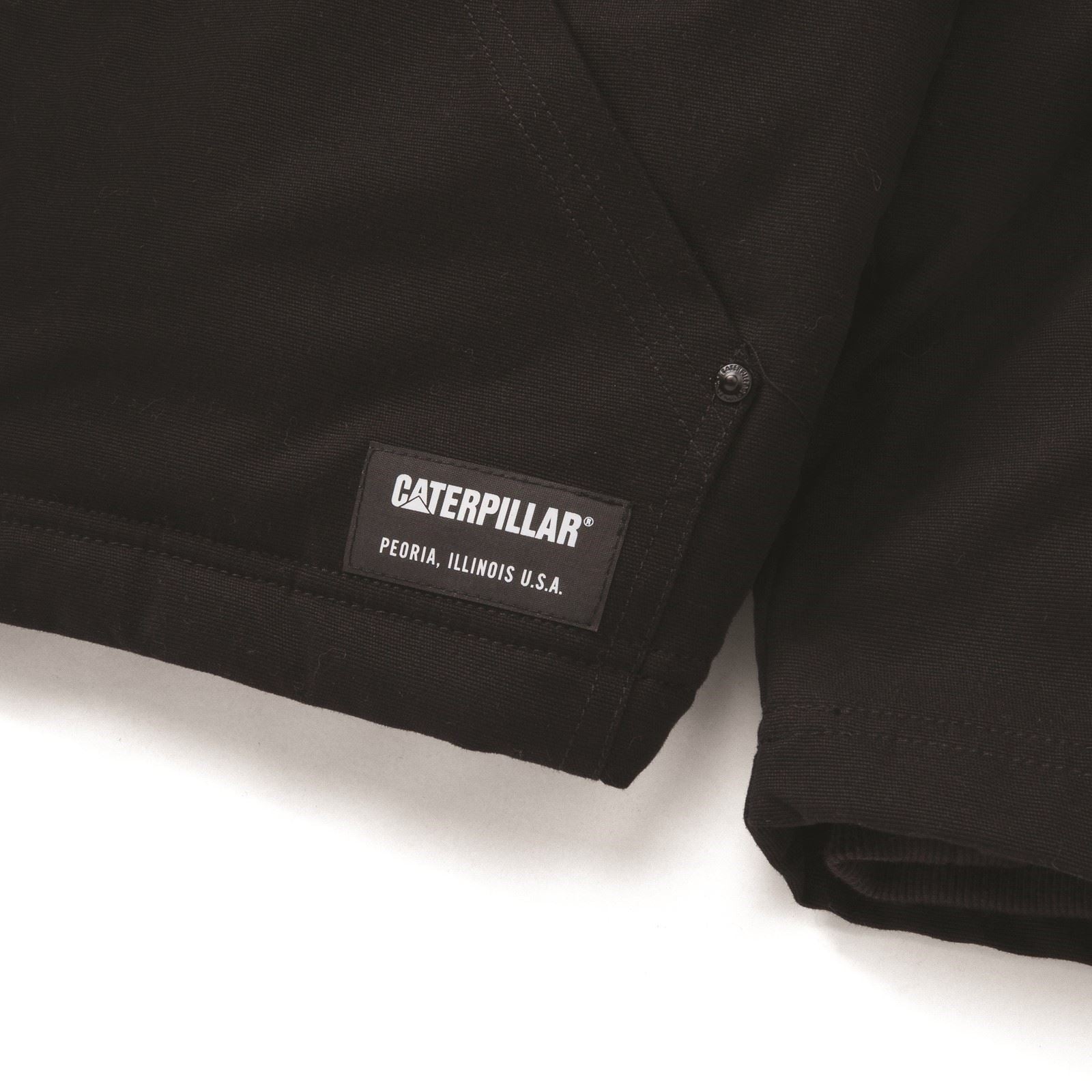 Caterpillar Hooded Sherpa Lined Men's Black Fleece Jacket