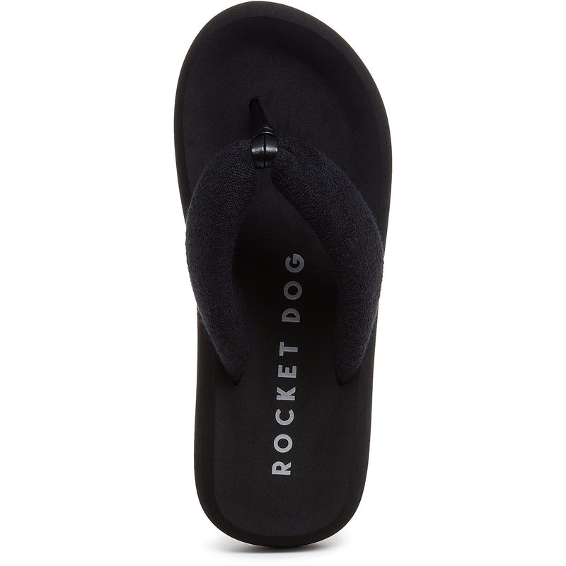 Rocket Dog Sunset Puff Atlanta Textile Women's Black Flip Flops