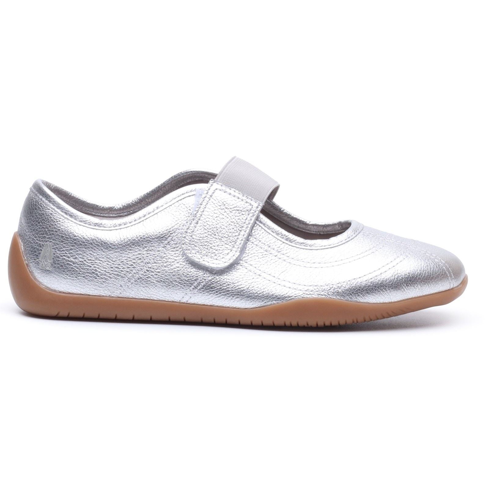 Hush Puppies Juno Sneakerina Leather Women's SILVER Flats