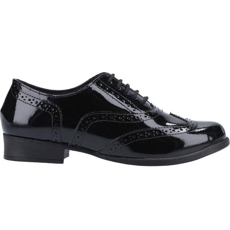 Hush Puppies Kada Junior Girls Black Patent Leather Brogues
