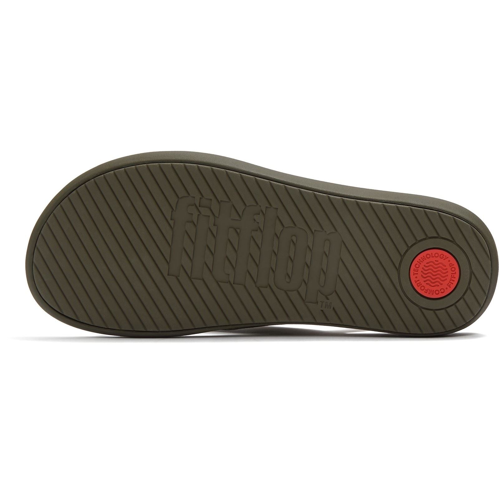 Fitflop iQushion Polyester Men's Deep Olive/Sage Green Flip Flops