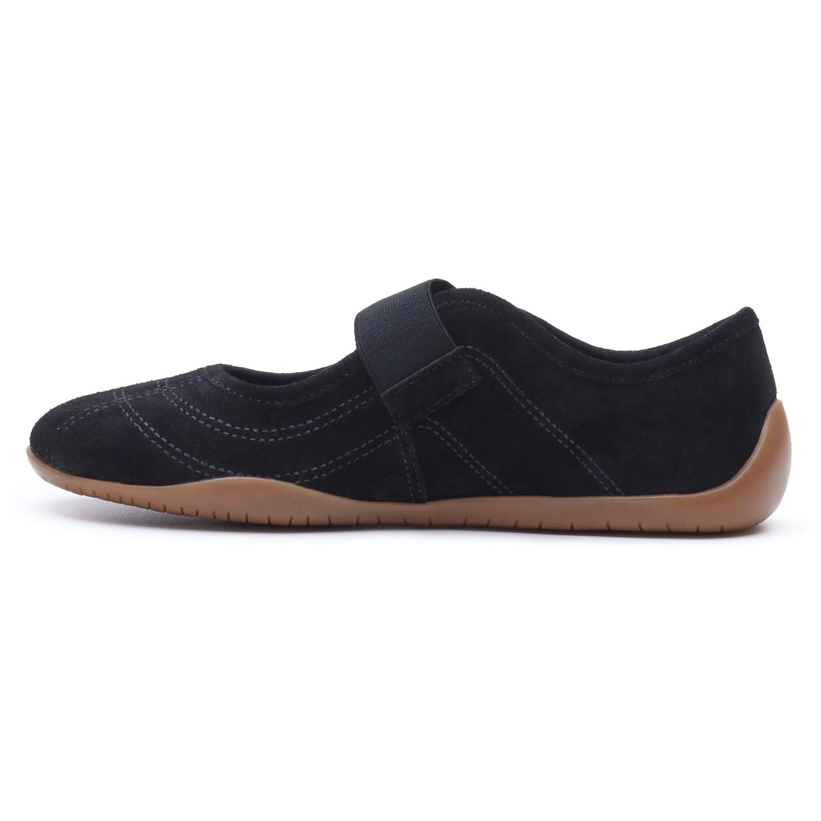 Hush Puppies Juno Suede Sneakerina Leather Women's Black Flats
