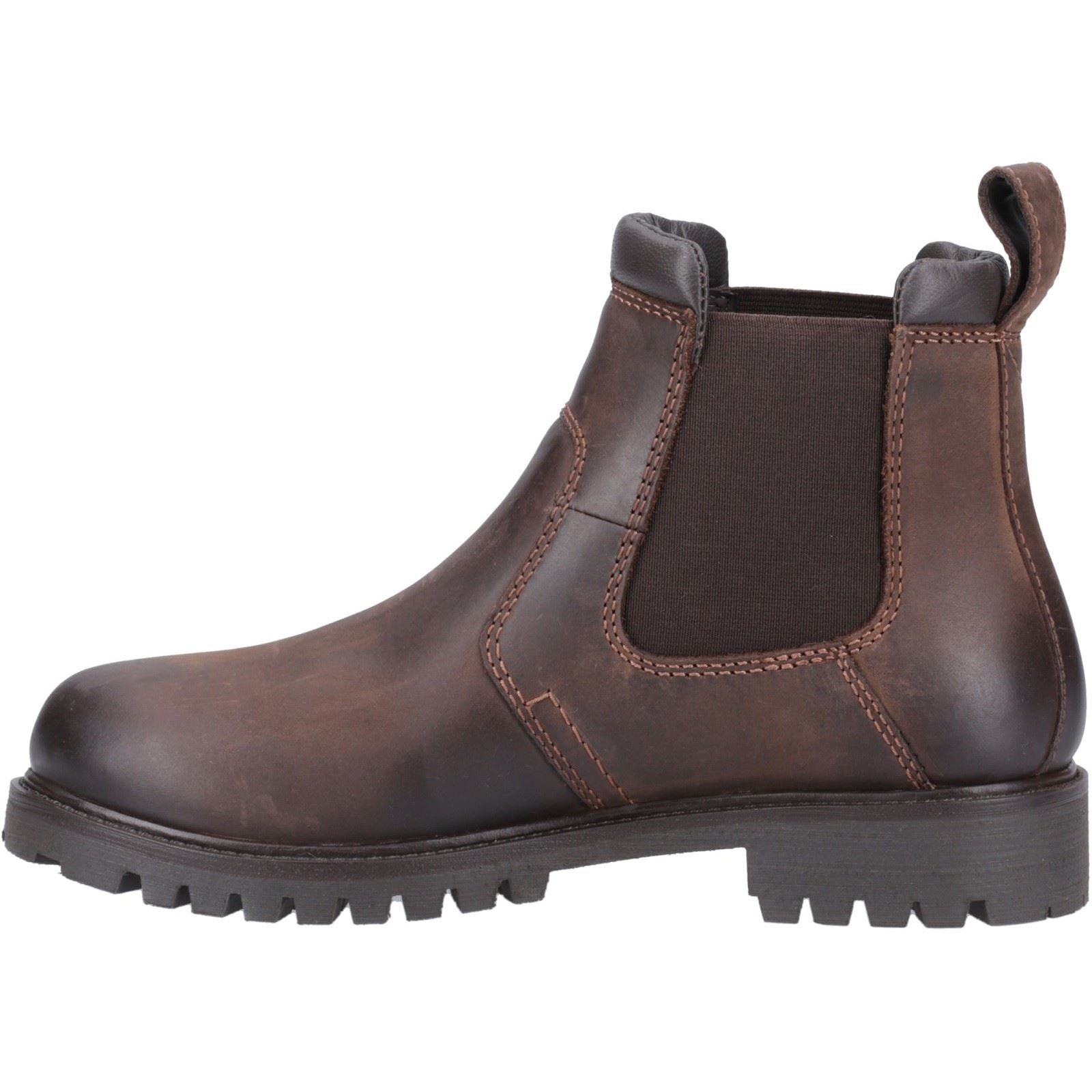Cotswold Pamington Leather Women's Brown Flat Chelsea Boots