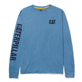 Caterpillar Trademark Banner Long Sleeve Cotton Men's Green T-Shirt