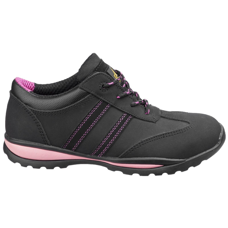 Amblers Safety FS47 Leather Women's Black/Pink Safety Trainers