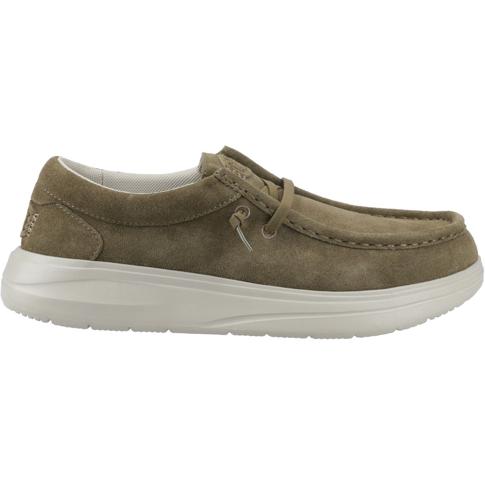 HEYDUDE Wally X Suede Suede Men's Dark Olive/Stone Grey Moccasins Shoes